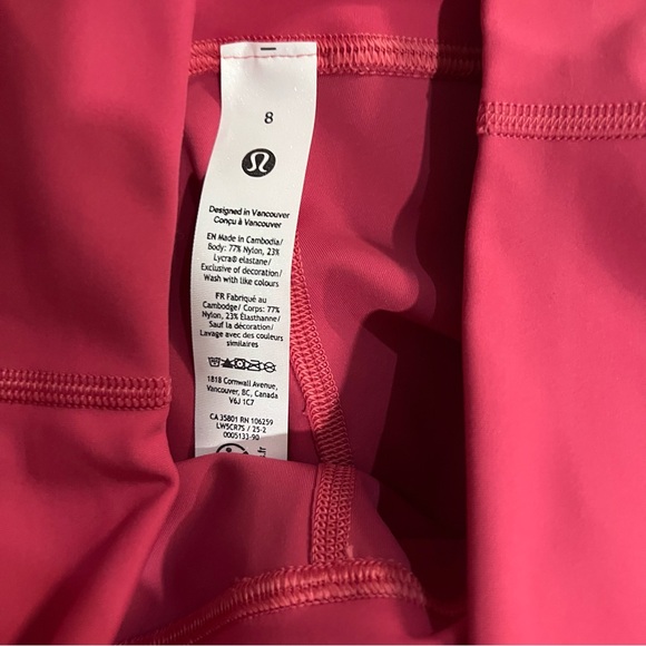 Lululemon Wunder Train High Rise Leggings Raspberry Coulis Size 8 NWT - Picture 4 of 5